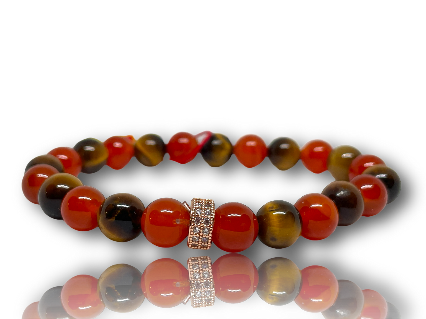 Nőo ásványkarkötő karneollal és tigrisszemmel