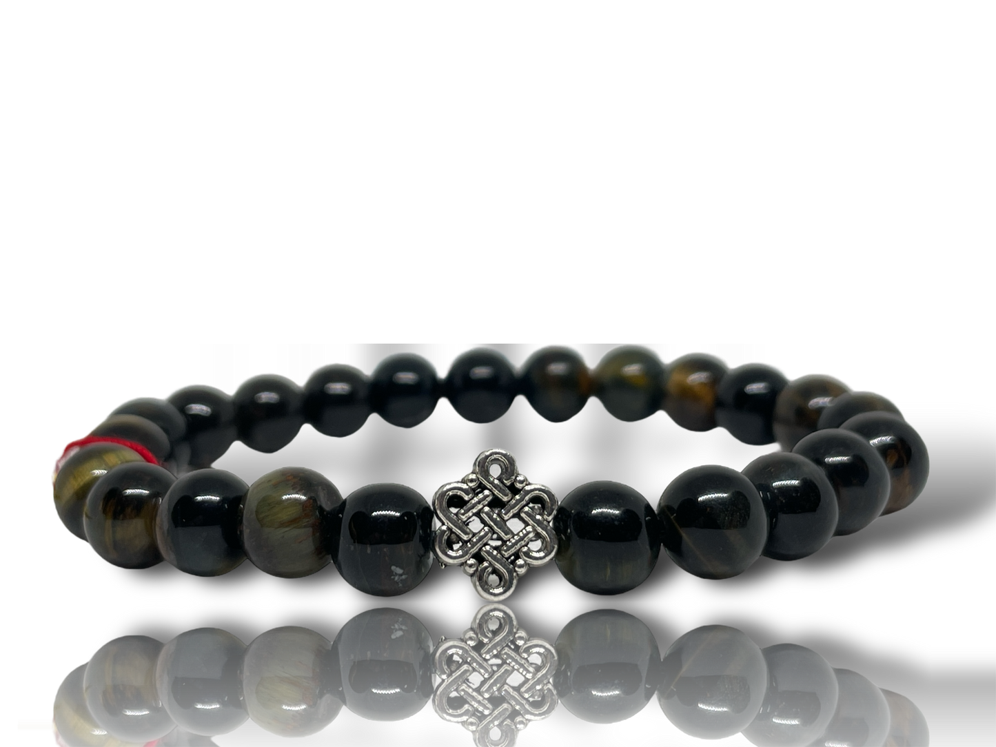 Férfi ásványkarkötő tigrisszemmel és sólyomszemmel