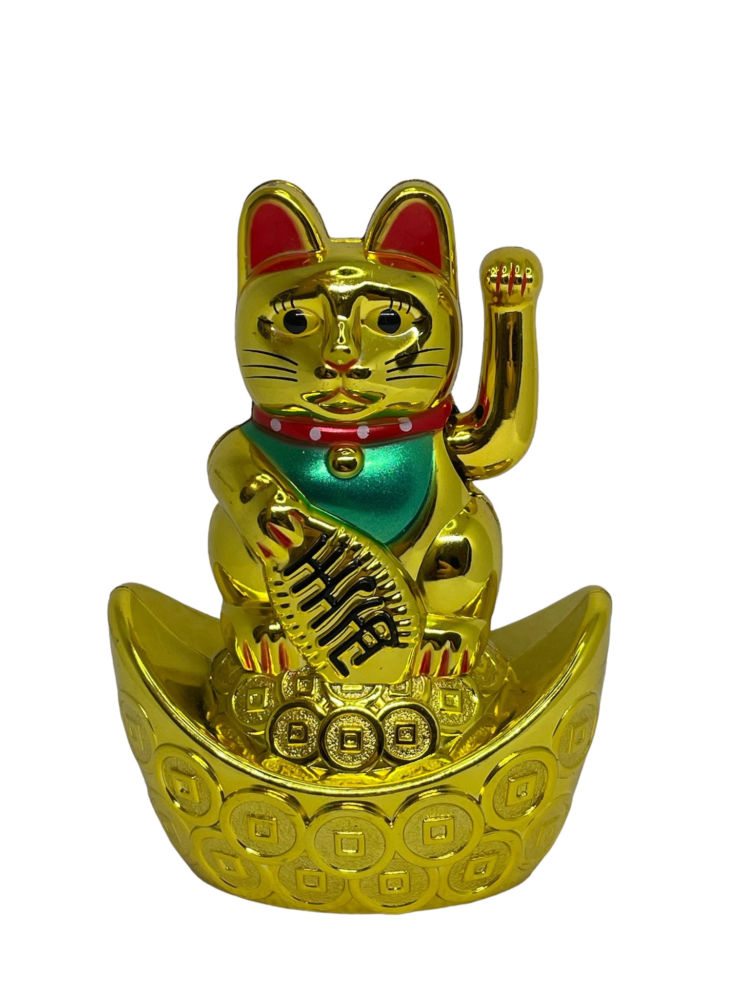 Integető arany macska szobor - kis méret