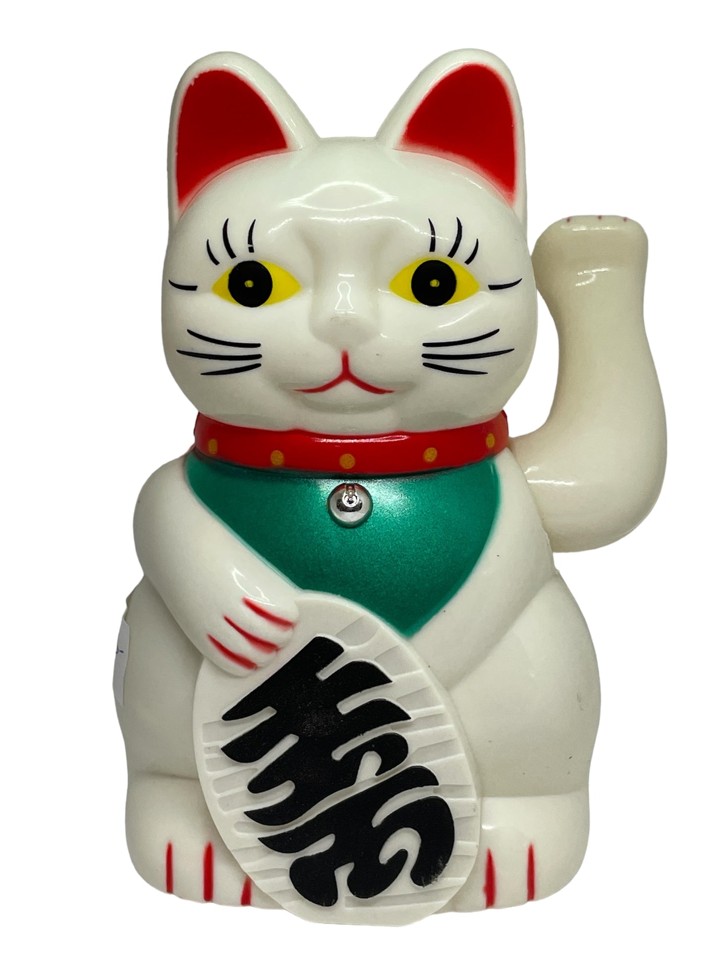 Integető fehér macska szobor