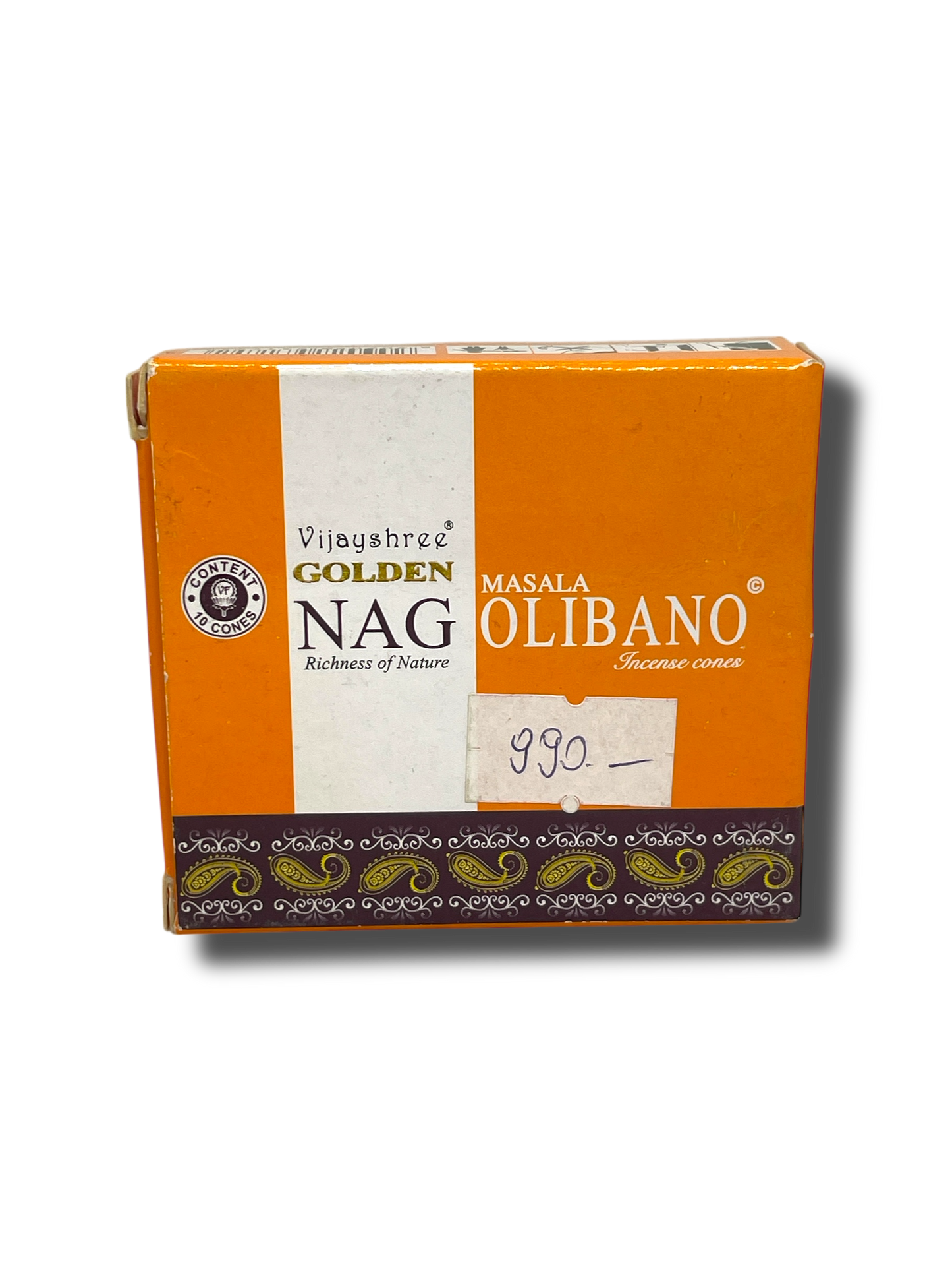 Golden Nag Tömjén Visszaáramló Füstölőkúp